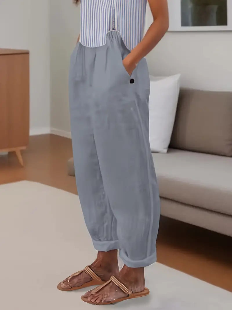 Sara | Trousers with Soft Waistband and Side Pockets