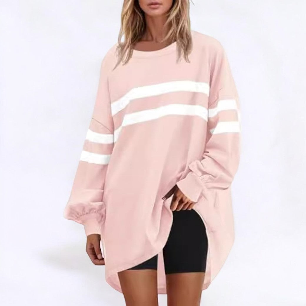 Sofie | Trendy Knit Sweater with Sports Stripes