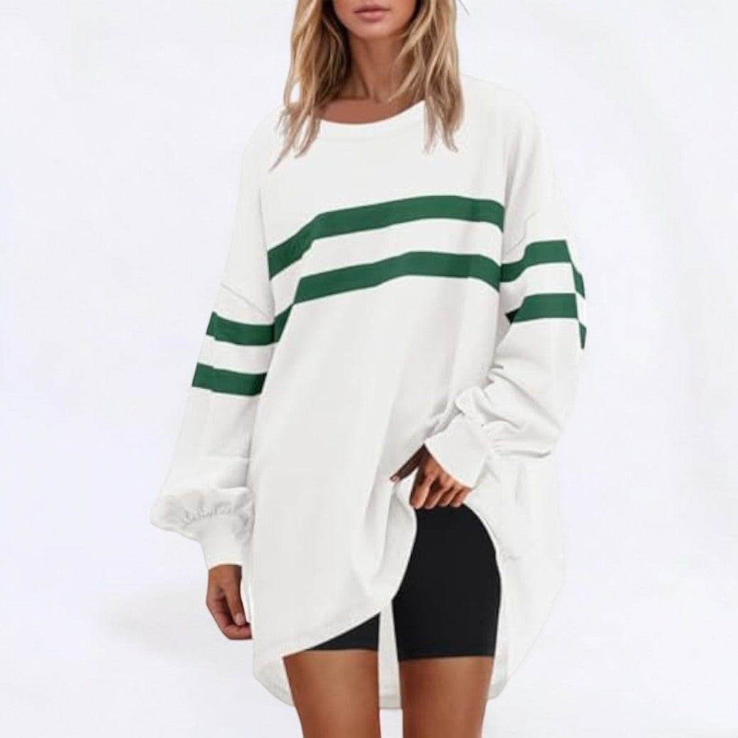 Sofie | Trendy Knit Sweater with Sports Stripes