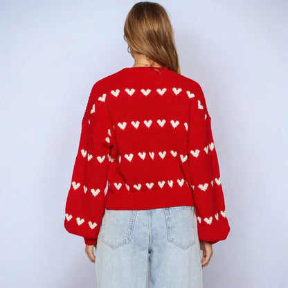 Lia | Sweet Sweater with Heart Pattern