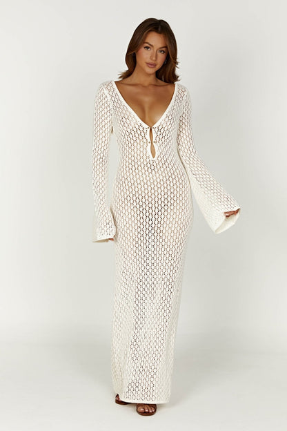 Zara™ | Mesh White Maxi Dress